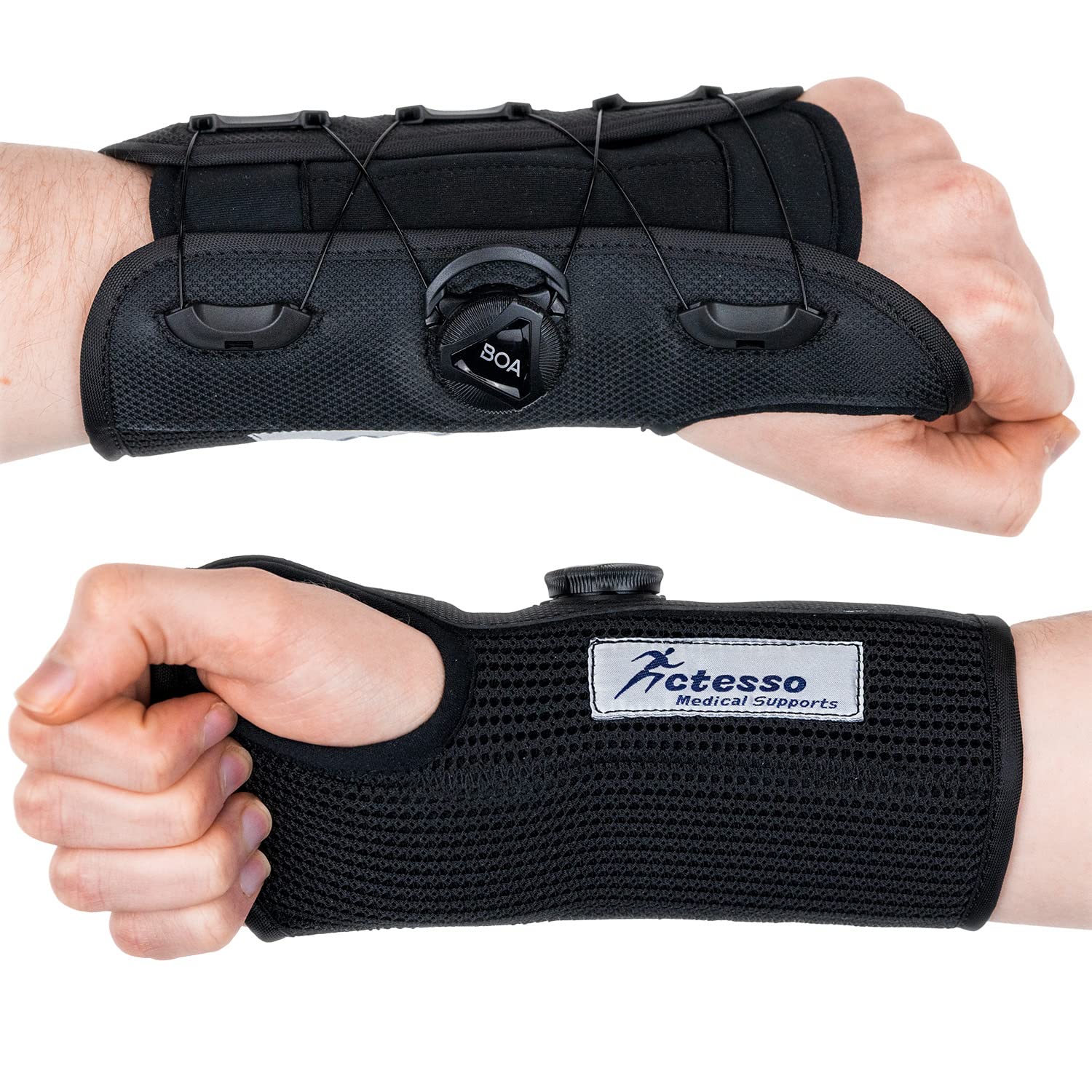 Actesso Premium BOA Wrist splint - Adjustable support compression System for Carpal Tunnel, sprains, Tendonitis, Arthritis, Pain, RSI Injury. (L, Right)
