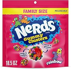 NERDS Gummy Clusters, Candy, Rainbow, Crunchy and Gummy, 18.5 oz