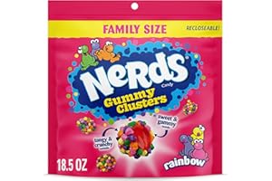 NERDS Gummy Clusters, Candy, Rainbow, Crunchy and Gummy, 18.5 oz