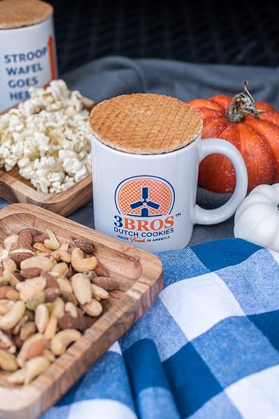 3BROS STROOPWAFELS, DUTCH CARAMEL-FILLED WAFFLE COOKIES, 10 COUNT, IN CANAL HOUSE BOX, SOFT TOASTED OUTSIDE WITH BUTTERY CARAMEL FILLING, MADE IN USA IN OUR FAMILY BAKERY