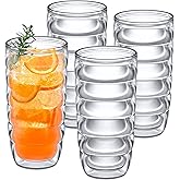 Amazing Abby - Arctic - 24-Ounce Insulated Plastic Tumblers (Set of 4), Double-Wall Plastic Drinking Glasses, All-Clear High-Balls, Reusable Cups, BPA-Free, Shatter-Proof, Dishwasher-Safe