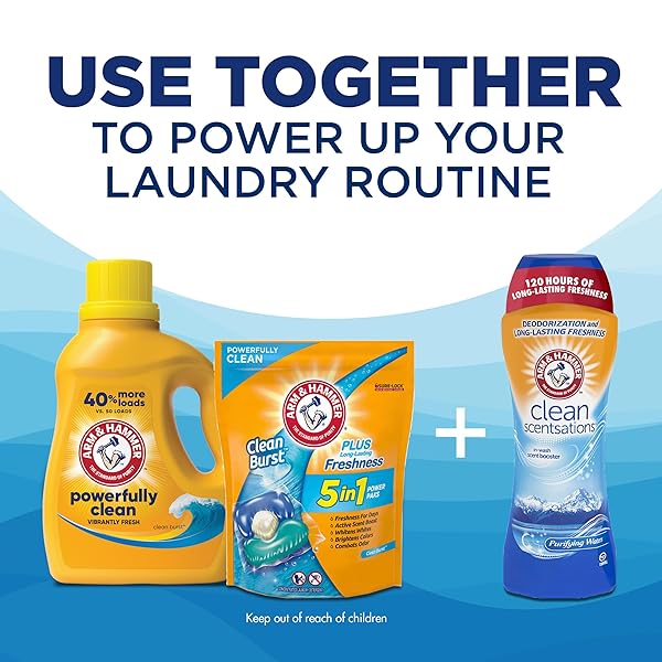 ARM & HAMMER LIQUID LAUNDRY DETERGENT, CLEAN BURST FRESH, 170 FL OZ, 170 LOADS