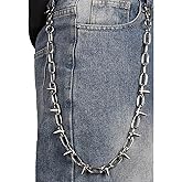 ZEKEE Wallet Chain Pants Chain Hip Hop Punk Jeans Chain Key Chain Goth Heavy Rivet Accessories for Women Men - Silver