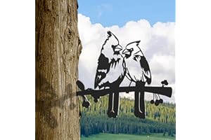 ANSTEEP Metal Bird Garden Art - 2.6 mm Thick Steel Cardinal on a Branch Yard Decor, Metal Birds for Trees Silhouette Backyard Art for Patio Outdoor Decorations 8