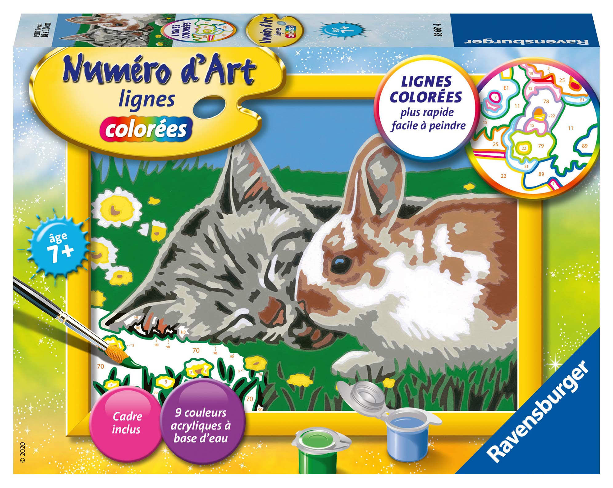 Ravensburger 4005556286614 Numéro d'art - petit - Chaton et son compagnon le lapin Creative Leisure