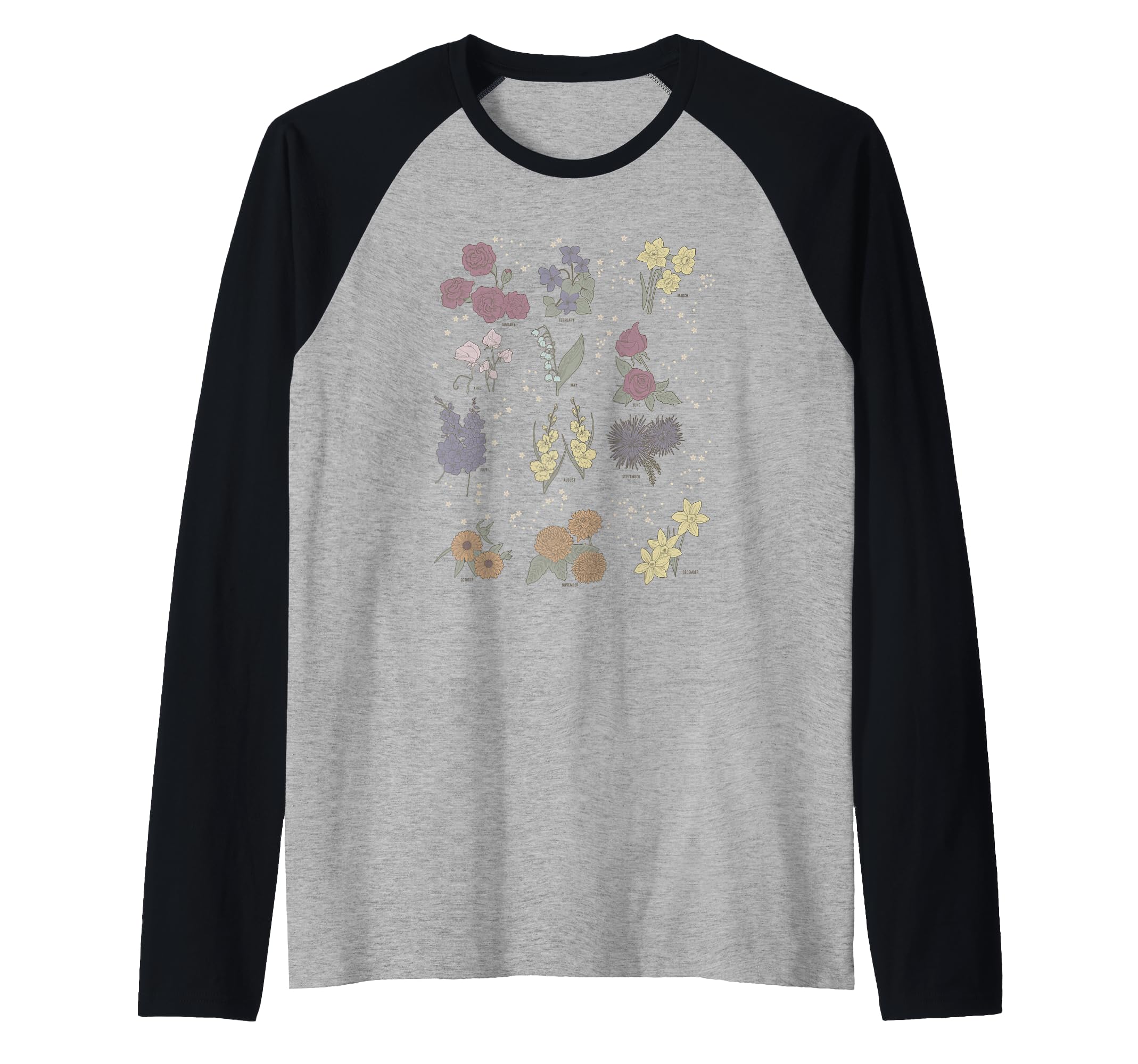 Flower Informational Chart Raglan Baseball Tee