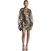 Michael Kors Women's Metallic Lace Long Sleeve Mini Dress