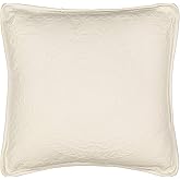HISTORIC CHARLESTON King Charles Modern Farmhouse Floral Matelasse Decorative Pillowcase, 100% Cotton Breathable Bedding, Throw Pillow (20" x 20"), Ivory