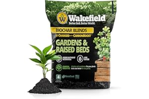 WAKEFIELD BIOCHAR Wakefield Premium Biochar Blend with CarbonBoost & Advanced Probiotics - Ultimate Organic Potting Soil Mix for House Plants, Gardens and Raised Beds - Enhanced Water & Nutrient Retention - 4Quarts