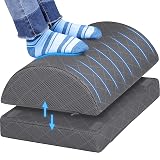 CushZone Foot Rest,Desk & Gaming Accessories,Foot Rest for Under Desk at Work,Comfortable Footrest with 2 Adjustable Heights & Removable Cover, Office Desk Accessories(Gray)
