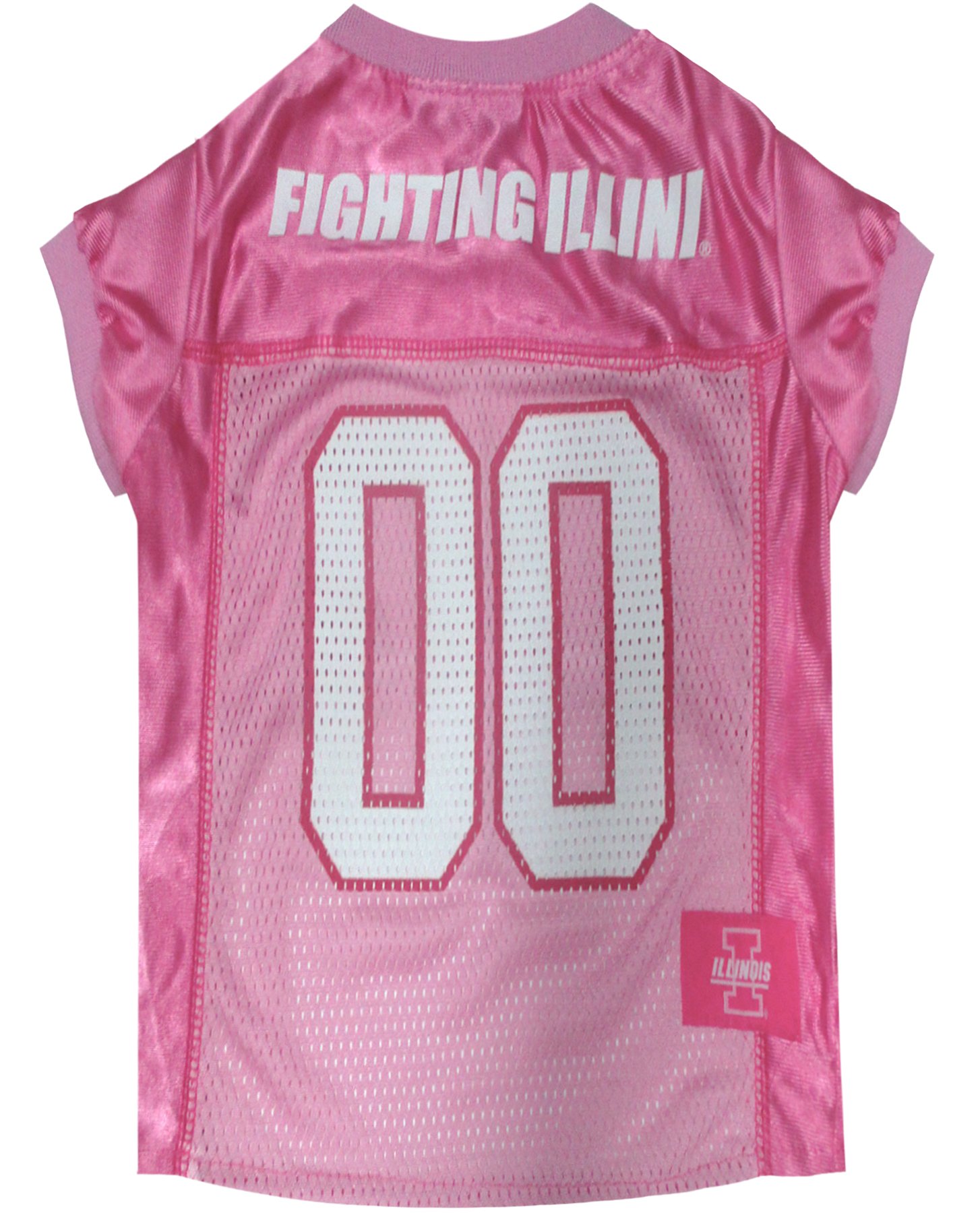 NCAA ILLINOIS FIGHTING ILLINI Dog Pink Jersey, X-Small. - Pet Pink Outfit.