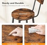 HOOBRO Bar Stools Set of 2 with Backs Rustic Brown EBF32BY01G1 view 5