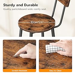 HOOBRO Bar Stools,Set of 2 Round Bar Chairs with