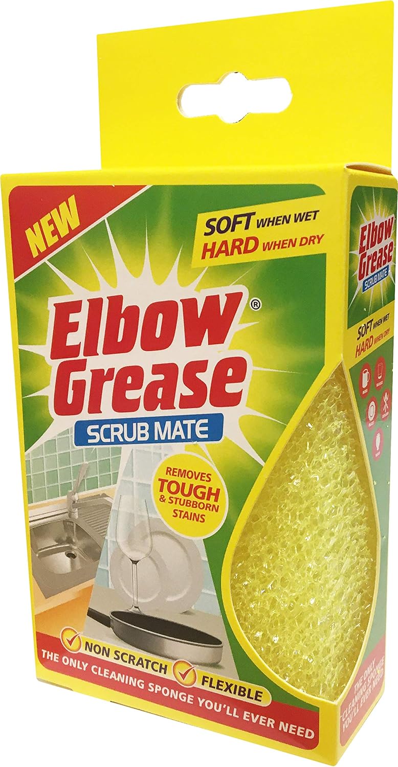 Elbow Grease Scrub Mate Non Scratch Sponge, 7cm wide x 11.5cm high x 3