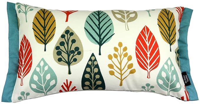 McAlister Textiles Copenhagen Magda | Kissenbezug aus Baumwolle in Terracotta | 60 x 40cm | Kissenhülle mit modernem Blätter-