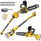 2-in-1 Cordless Pole Saw, 8 Inch Brushless Pole Chainsaws Compatibility with Dewalt 20V MAX Battery(No Battery), 8 lb Lightwe