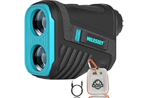 Golf Laser Rangefinder Rechargeable, Mileseey by CUSBON 656 Yards Range, Flagpole Lock with Pulse Vibration, 6X Magnification, Built-in Magnetic Stripe, Slope Mode, Distance/Speed/Angle Measurement