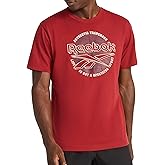 Reebok Mens Short Sleeve Graphic Crewneck T-Shirt, Standard Fit, Lightweight Cotton-Poly Fabric