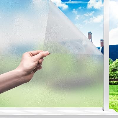 Funfox Frosted Window Film Privacy Vinyl 90x200cm Static Cling UV Protection