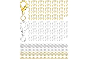 OHINGLT 700 Pieces Lobster Claw Clasps and Open Jump Rings Set, Gold and Silver Plated Bracelet Necklace Clasp for Jewelry Making