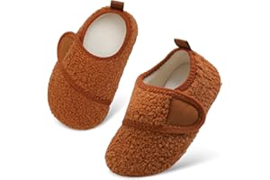 Scurtain Toddler Warm Winter House Slippers Baby Boys Girls Indoor Home Slippers Cozy Lightweight Non-Slip Shoes For Infant Kids Plush Linned