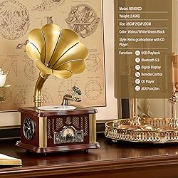 Vintage Gramophone CD Player, 5.3 Bluetooth