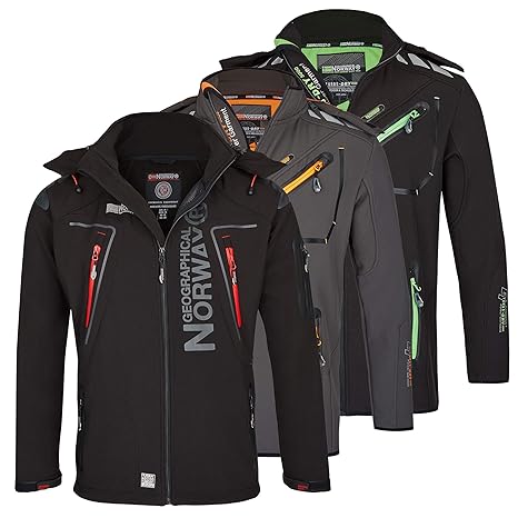 Geographical Norway Herren Softshell Funktions Outdoor Jacke Wasserabweisend im Bundle mit urbandreamz Beanie