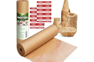 Honeycomb Packing Paper Wrap 15"x200' Sustainable Alternative to Bubble Cushioning Wrap for Moving/shipping/packing Roll with