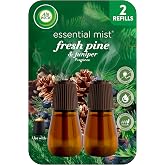 Air Wick Essential Mist Diffuser Refill, Fresh Pine &amp; Juniper,2 Count | Fresh Pine &amp; Juniper scent refills for the Air Wick Essential Mist diffuser; home fragrance infused with essential oils. 2 ct