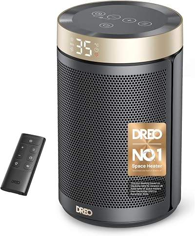 Dreo 1500W Electric Heater with Remote, 3 Modes & Timer, Gold Atom 316