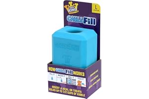 Chew King Premium Treat Dog Toy, Large, Extremely Durable Natural Rubber Fillable Toy Collection, Frozen Feeding,All Breed Sizes, Blue