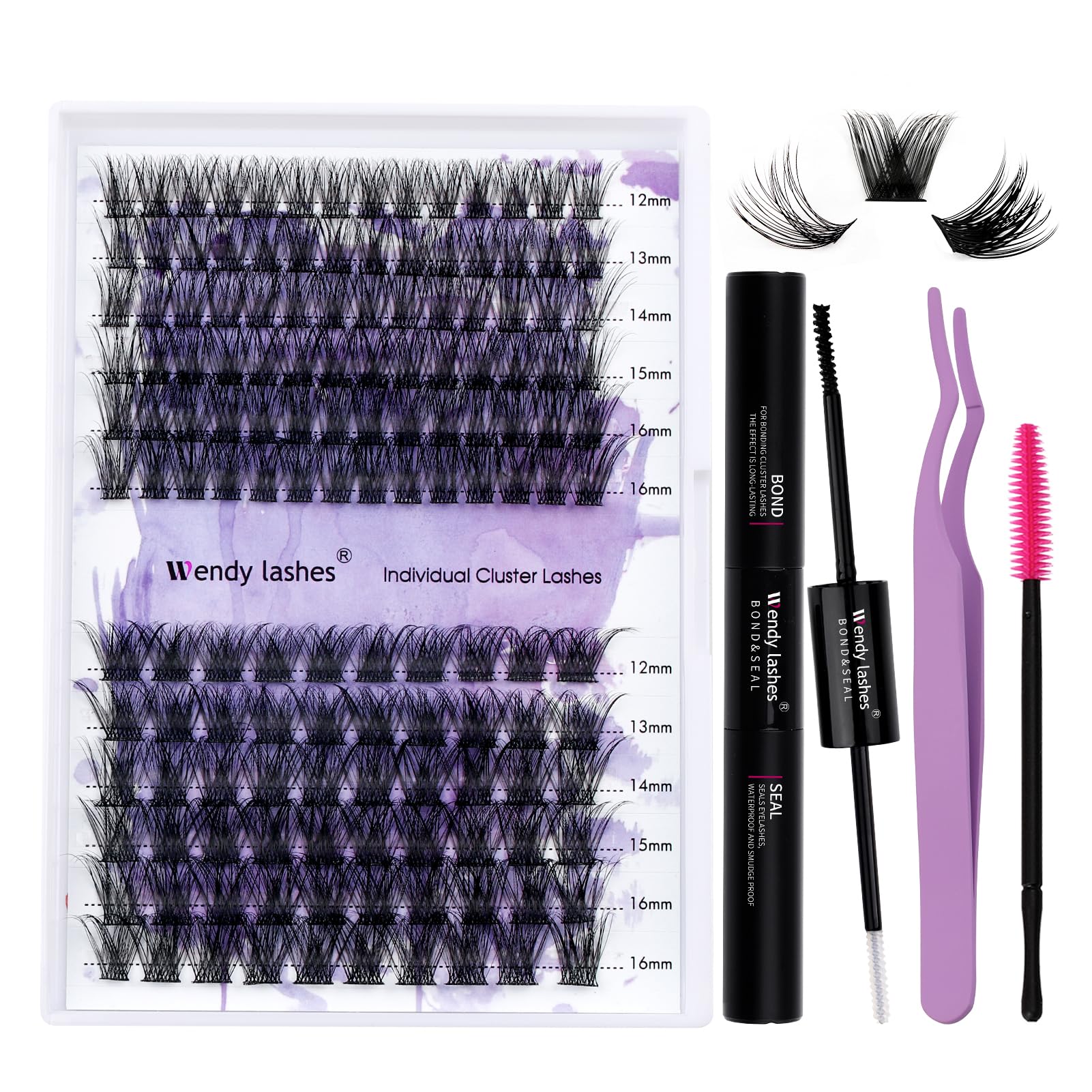 Individual Lashes D Curl Cluster Lashes Kit 12-16mm C3/C9 0.07mm DIY Lash Extensions Kit Individual Eyelash Clusters Kit Soft and Wispy Cluster Eyelash Extensions(C3+C9-D-Cluster Lash Kit)