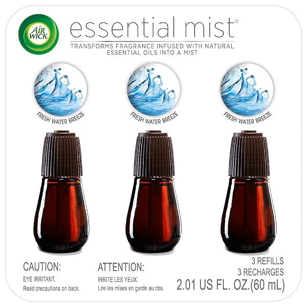 AIR WICK ESSENTIAL MIST REFILL, 3CT, FRESH WATERS,...
