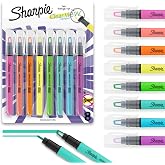 Sharpie Clear View Highlighter Sticks, Chisel Tip Highlighter Market Set, Essential School &amp; Teacher Supplies, Smear Resistant, Assorted Color Highlighters, 8-Pack