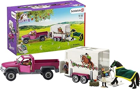 Amazon シュライヒ ホースクラブ ピックアップトラックと馬運送車 フィギュア ロボット 子ども向けフィギュア ホビー