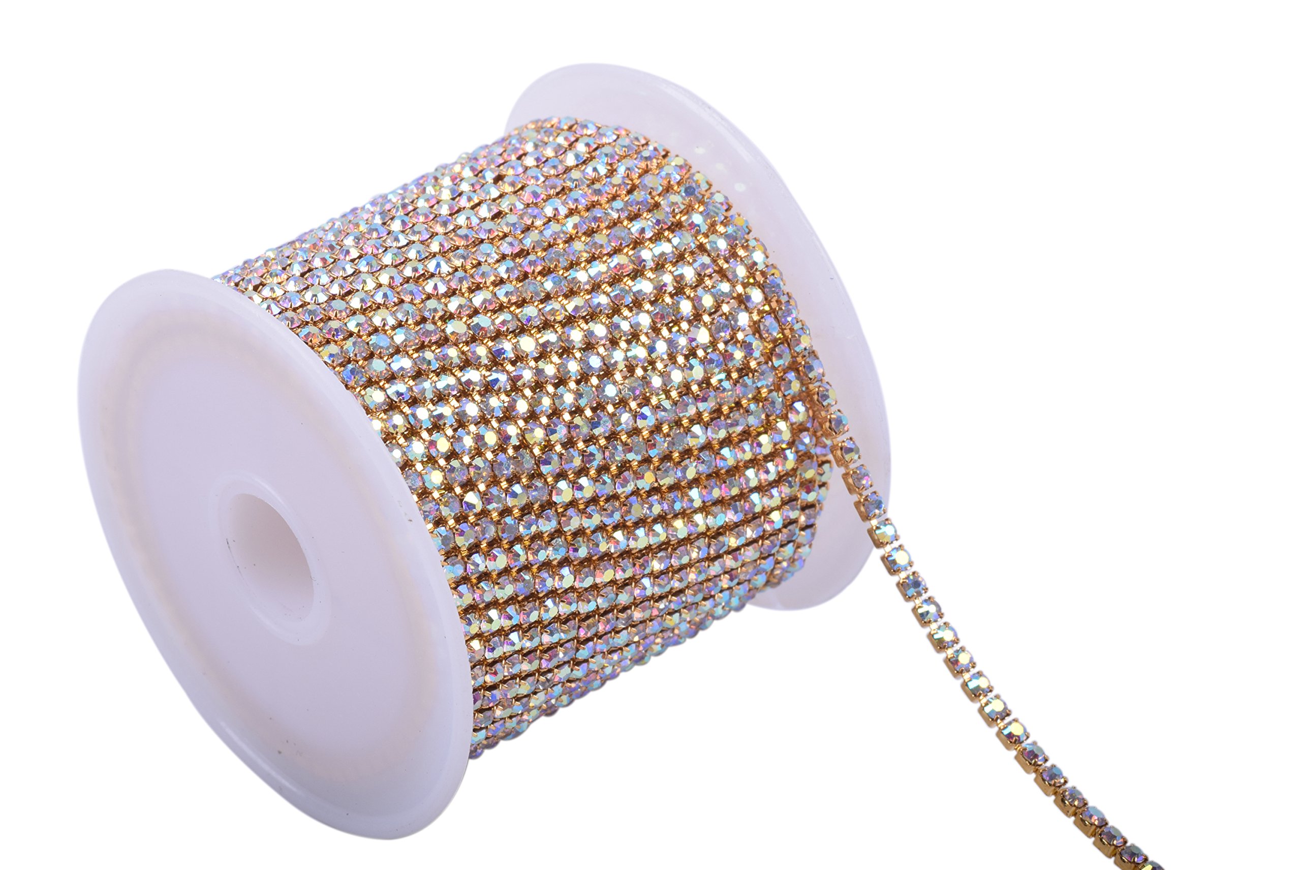 KAOYOO 10 Yards 2.5MM Crystal Rhinestone Close Decorative Trim for Sewing Crafts, DIY Decoration