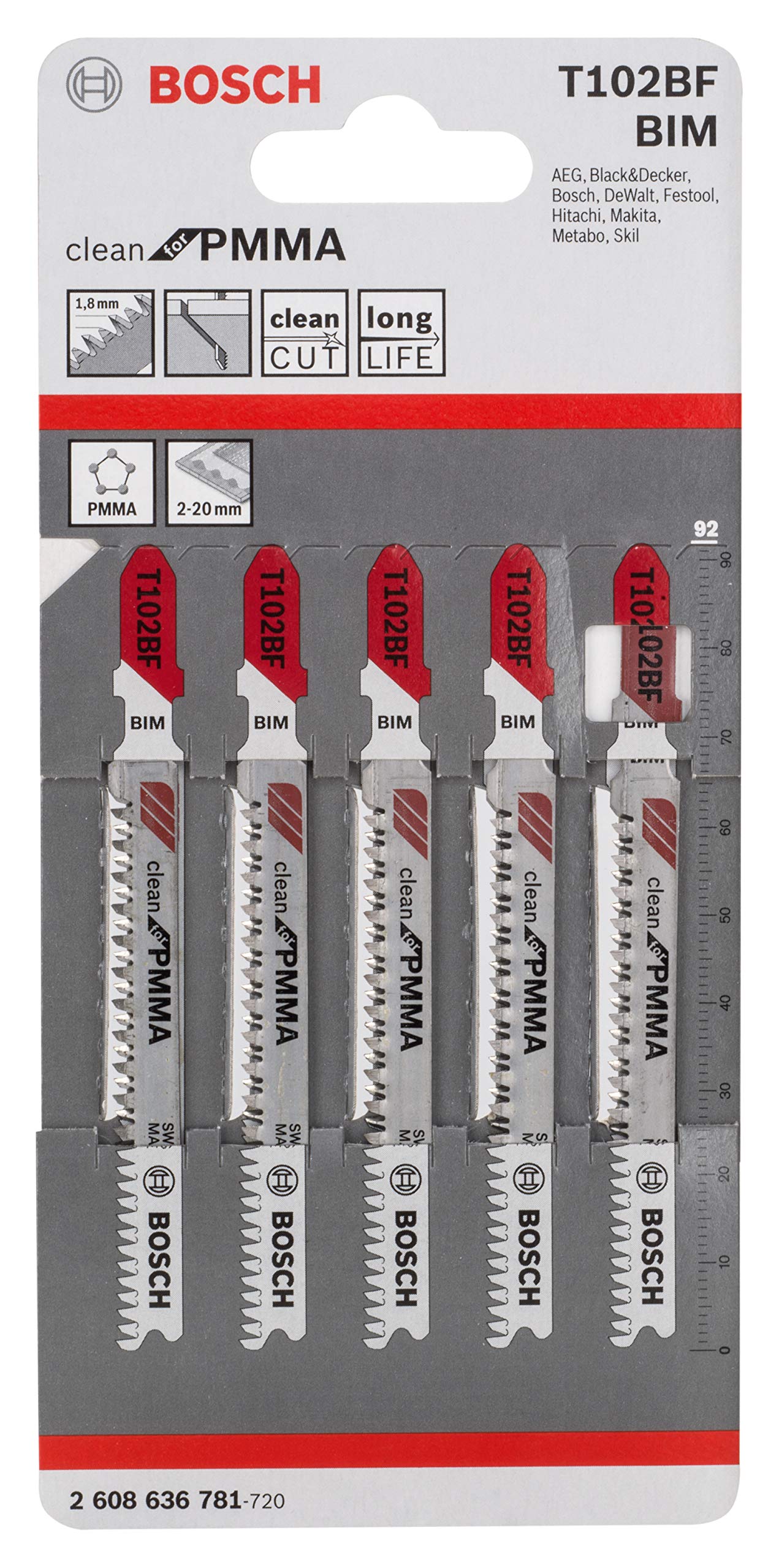 Bosch 2608636781 T 102 Bf Clean For Pmma 5Pk