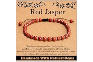 CHCCOYE 468Handmade Adjustable Natural Gemstone Crystal Bracelet Healing Power Energy Inspirational Gifts with Card for Unisex