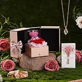 ADDWel Preserved Real Roses & I Love You Necklace Gift for Women view 6