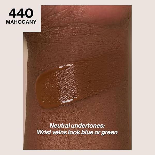 REVLON LIQUID FOUNDATION, COLORSTAY FACE MAKEUP FOR COMBINATION & OILY SKIN, SPF 15, MEDIUM-FULL COVERAGE WITH MATTE FINISH, 440 MAHOGANY, 1 FL OZ