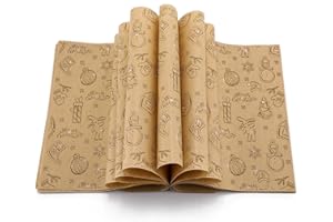 YAHENDA 150 Pieces Wax Paper Sheets Christmas Wrap Papers 8.3 x 9.5 Inch Grease Resistant Paper Liners Greaseproof Food Wrapping Tissue Sandwich Wrap for Restaurant Foods Supplies(Cute Style)