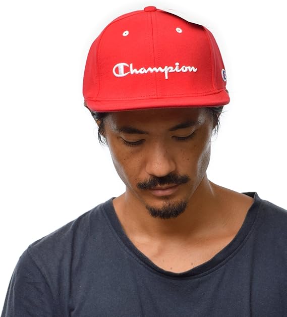 Amazon Co Jp チャンピオン Champion キャップ ストレート ロゴ キャップ メンズ レディース 帽子 ベースボールキャップ スナップ バック キャップ Snap Back Cap Free 約57 59cm レッド 服 ファッション小物