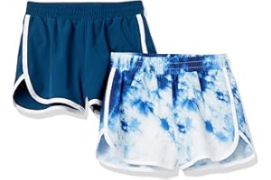 �鶹�� Essentials Girls' 2-Pack Active Running Shorts