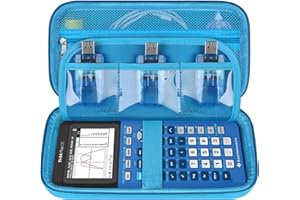 Supmay Hard Travel Case for Texas Instruments TI-84 Plus CE/TI-84 Plus/TI-83 Plus CE Color Graphing Calculator, Storage Holder with Mesh Pockets for Charger Cable, User Manual and More, Blue