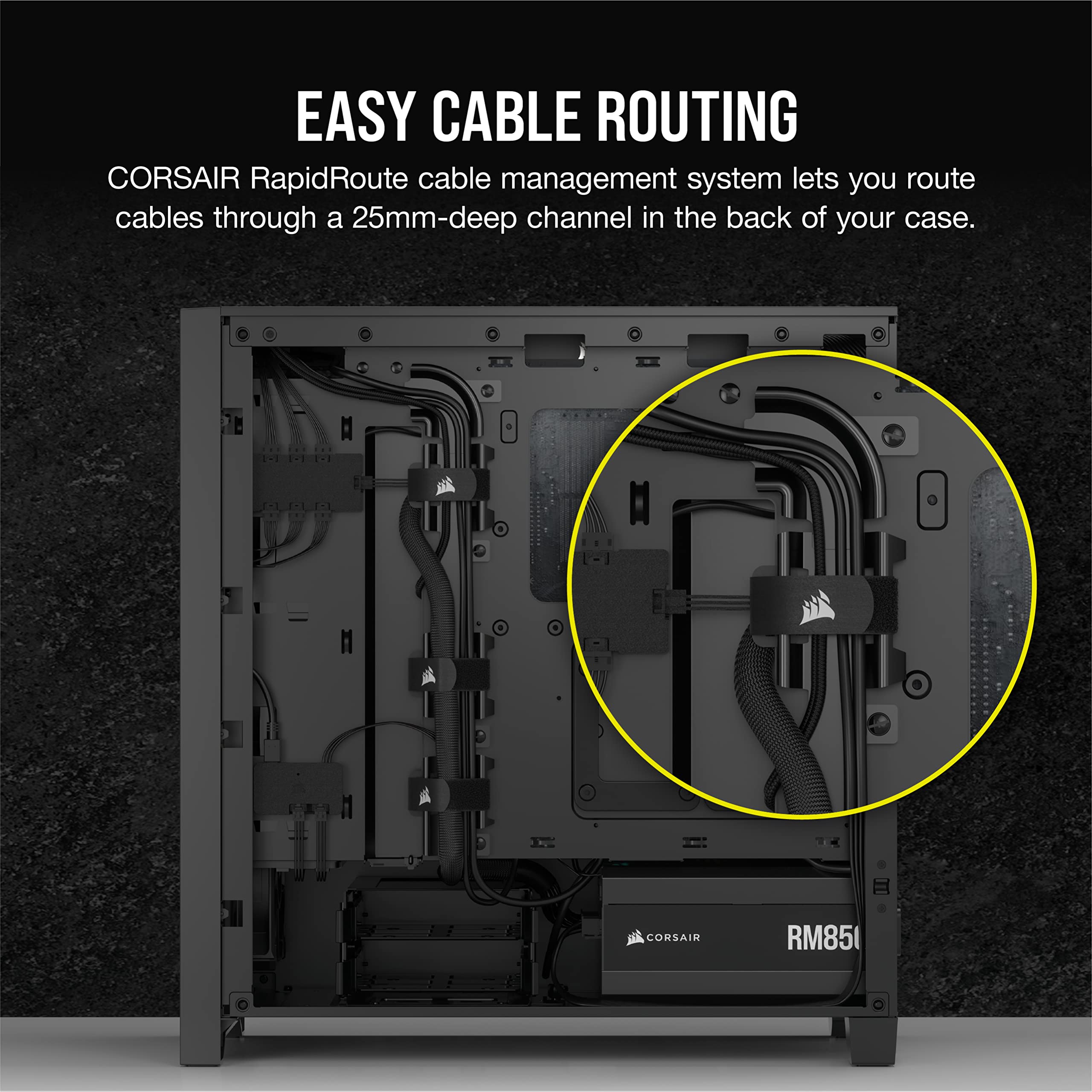 Corsair iCUE 4000D RGB Mid-Tower Case - 3X AF120 RGB Elite Fans - Lighting Node PRO Controller - High-Airflow Design - RapidRoute Cable Management System - Black