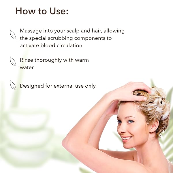 SHAMPOO SCRUB & SCALP EXFOLIATOR WITH ORGANIC ALOE VERA – HYDRATING, FORTIFYING HAIR SCRUB FOR GROWTH, VEGAN, 97.4% NATURAL, GENTLE MOISTURIZING FOR SENSITIVE SCALP