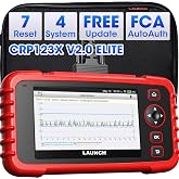 Launch CRP123X V2.0 Elite OBD2 Scanner Lifetime Free Upgrades for All Cars | 4-System Diagnostics, 7 Resets, ABS/SRS/AT/Engine, AutoVIN, FCA SGW, Live Data,Voltage Monitor