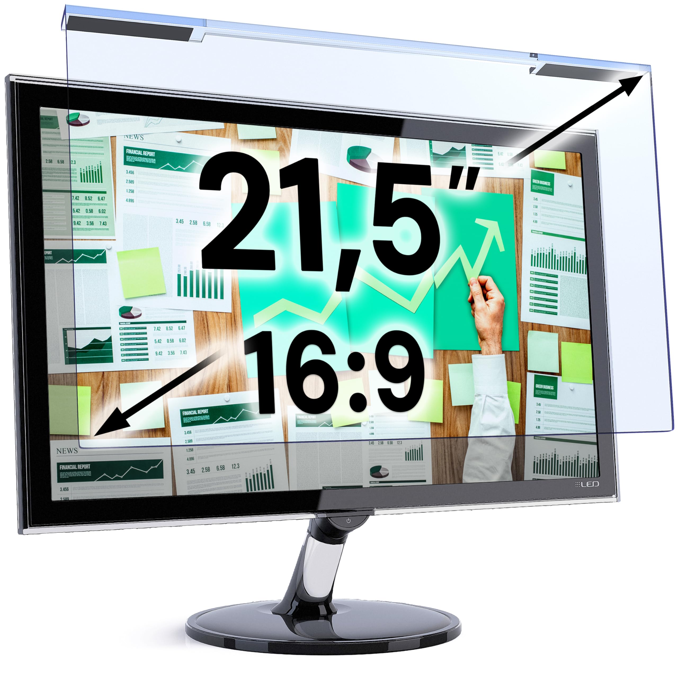 VINTEZ Blue Light Screen Protector for 21.5 Inch Computer Monitor and Laptop – Anti-UV Blue Light Blocking Film for Desktop PC, Eye Protection Filter, 19.3" x 11.3", 1 Pack — image 1