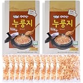 Korean Scorched Rice Chip Nurungji 누룽지 - Healthy Snack 2 Pack, 5 Individually Wrapped Pouches - Traditional Crispy Treats, Nutty Flavor Treat - Easy to Prepare, Portable Morning Meal