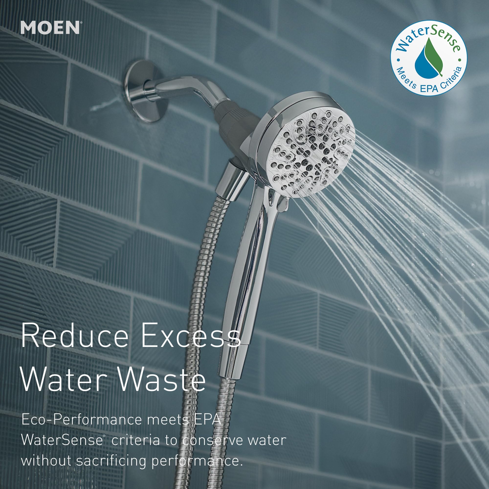 Moen Engage Magnetix Shower Head with Handheld Sprayer, 6 Handheld Shower Head Spray Functions, Spot Resist Brushed Nickel Finish, 26100EPSRN